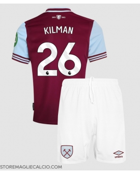 West Ham United Max Kilman #26 Maglia Gara Casa Repliche 2024-25 Bambino Maniche Corte